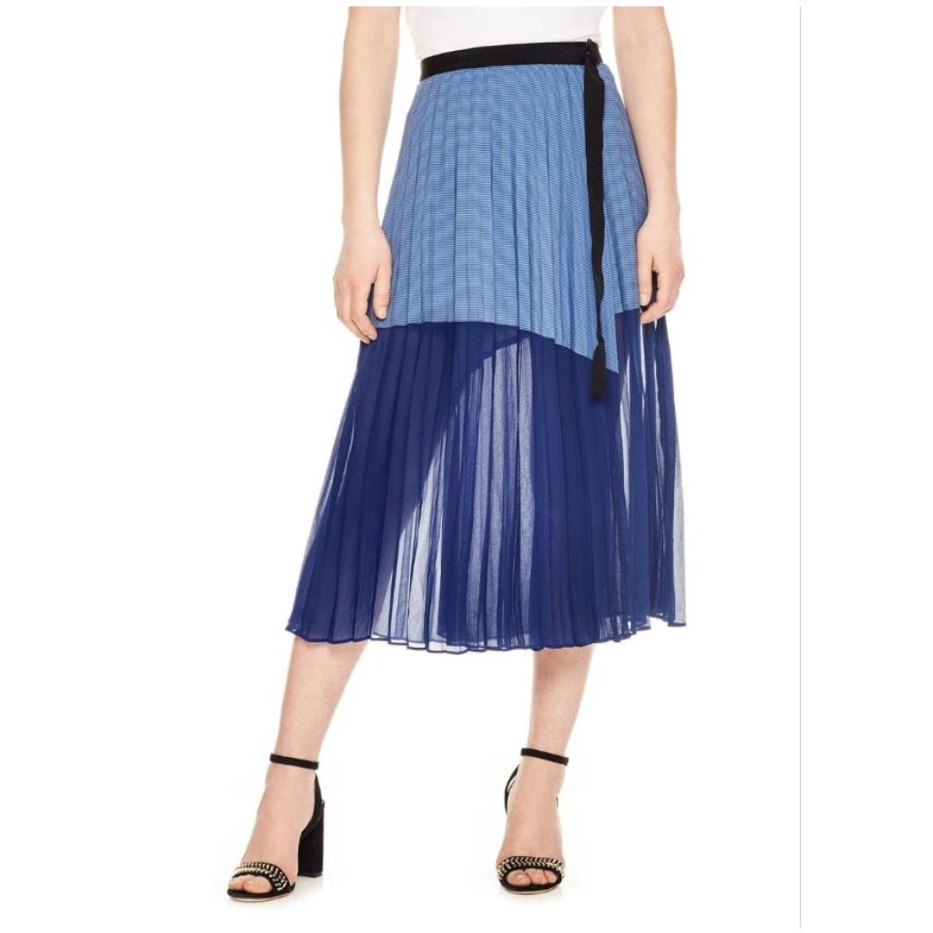 Sandro Mix Media Skirt In Blue